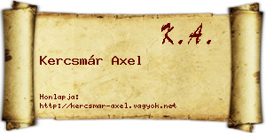 Kercsmár Axel névjegykártya